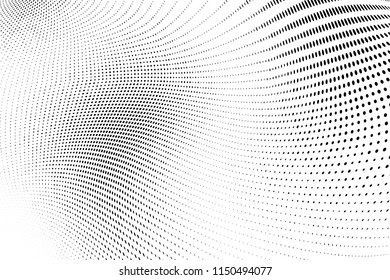 Abstract monochrome grunge halftone pattern. Soft dotted stains and splashes. Vector illustration with dots. Modern polka dots background