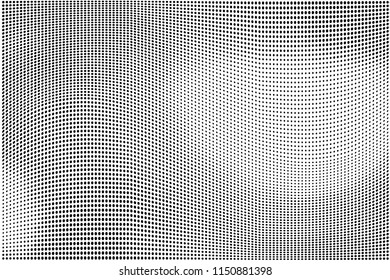 Abstract monochrome grunge halftone pattern. Soft dotted stains and splashes. Vector illustration with dots. Modern polka dots background