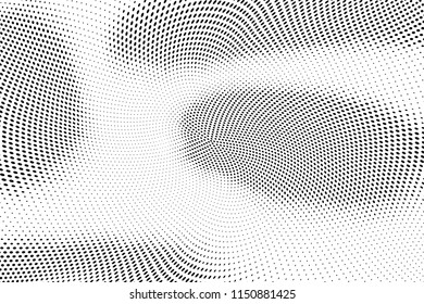 Abstract monochrome grunge halftone pattern. Soft dotted stains and splashes. Vector illustration with dots. Modern polka dots background