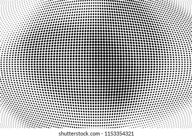 Abstract monochrome grunge halftone pattern. Soft dotted stains and splashes. Vector illustration with dots. Modern polka dots background