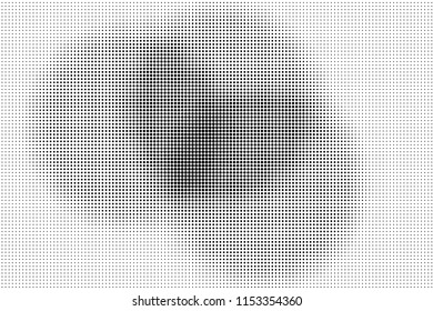 Abstract monochrome grunge halftone pattern. Soft dotted stains and splashes. Vector illustration with dots. Modern polka dots background