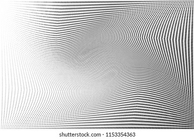 Abstract monochrome grunge halftone pattern. Soft dotted stains and splashes. Vector illustration with dots. Modern polka dots background