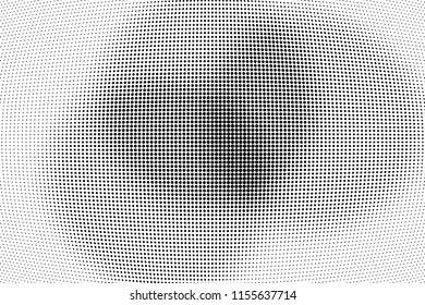 Abstract monochrome grunge halftone pattern. Soft dotted stains and splashes. Vector illustration with dots. Modern polka dots background