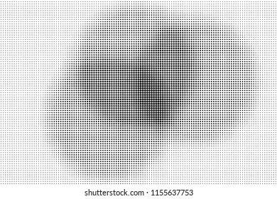 Abstract monochrome grunge halftone pattern. Soft dotted stains and splashes. Vector illustration with dots. Modern polka dots background