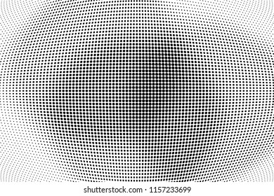 Abstract monochrome grunge halftone pattern. Soft dotted stains and splashes. Vector illustration with dots. Modern polka dots background