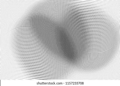Abstract monochrome grunge halftone pattern. Soft dotted stains and splashes. Vector illustration with dots. Modern polka dots background