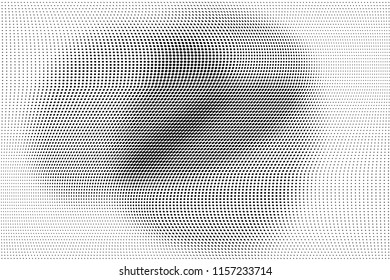 Abstract monochrome grunge halftone pattern. Soft dotted stains and splashes. Vector illustration with dots. Modern polka dots background