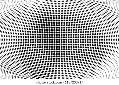 Abstract monochrome grunge halftone pattern. Soft dotted stains and splashes. Vector illustration with dots. Modern polka dots background
