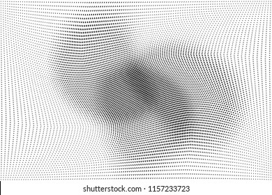 Abstract monochrome grunge halftone pattern. Soft dotted stains and splashes. Vector illustration with dots. Modern polka dots background