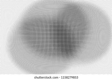 Abstract monochrome grunge halftone pattern. Soft dotted stains and splashes. Vector illustration with dots. Modern polka dots background
