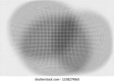 Abstract monochrome grunge halftone pattern. Soft dotted stains and splashes. Vector illustration with dots. Modern polka dots background