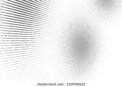 Abstract monochrome grunge halftone pattern. Soft dotted stains and splashes. Vector illustration with dots. Modern polka dots background
