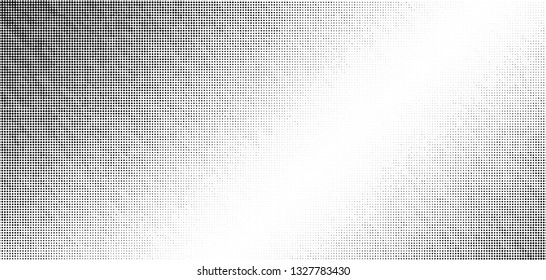 Abstract monochrome grunge halftone pattern. Soft dynamic lines. Half tone  vector illustration with dots. Modern black and white polka dots wide background for web design, brochures, leaflets, print