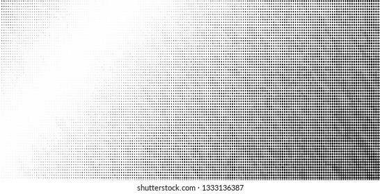 Abstract monochrome grunge halftone pattern. Soft dynamic lines. Half tone  vector illustration with dots. Modern black and white polka dots wide background for web design, brochures, leaflets, print