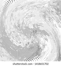 Abstract monochrome grunge halftone pattern. Soft dynamic lines. Half tone  square vector illustration with dots. Modern black and white polka dots wide background for web design, leaflets, print