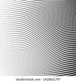 Abstract monochrome grunge halftone pattern. Soft dynamic lines. Half tone  square vector illustration with dots. Modern black and white polka dots wide background for web design, leaflets, print