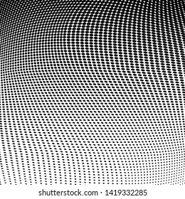 Abstract monochrome grunge halftone pattern. Soft dynamic lines. Half tone  square vector illustration with dots. Modern black and white polka dots wide background for web design, leaflets, print