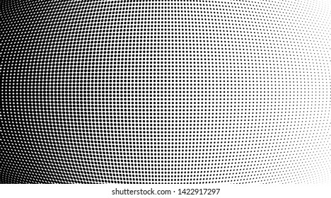 Abstract monochrome grunge halftone pattern. Soft dynamic lines. Half tone  vector illustration with dots. Modern black and white polka dots wide background for web design, brochures, leaflets, print