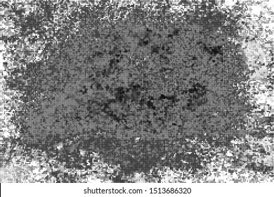 Abstract monochrome grunge halftone pattern. Soft dynamic lines. Half tone black and white wide vector illustration with dots. Modern black and white polka dots wide background for web design, print