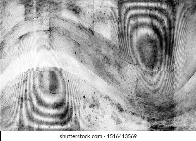 Abstract monochrome grunge halftone pattern. Soft dynamic lines. Half tone black and white vector illustration with dots. Modern black and white polka dots wide background for web design, print