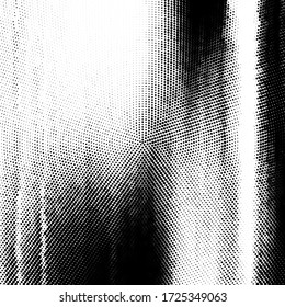 Abstract monochrome grunge halftone pattern. Soft dynamic lines. Half tone black and white vector illustration with dots. Modern black and white polka dot background for web design, leaflets, print