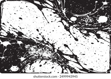 Abstract Monochrome Grunge Texture with Black Streaks and Scratches