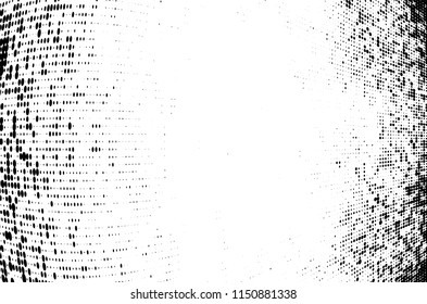Abstract monochrome grungy halftone pattern.  Vector illustration with dots. Grunge frame. Modern urban distress background