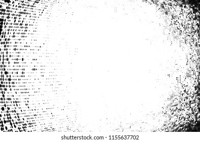 Abstract monochrome grungy halftone pattern.  Vector illustration with dots. Grunge frame. Modern urban distress background