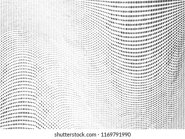 Abstract monochrome grungy halftone pattern.  Vector illustration with dots. Grunge frame. Modern urban distress background