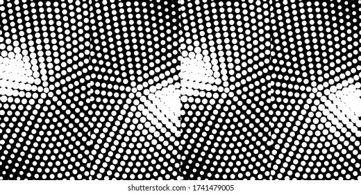 Abstract monochrome half-ton White and black texture with dots.