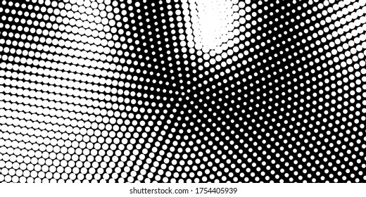 Abstract monochrome half-ton White and black texture with dots.