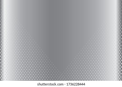 Abstract monochrome halftone background. Futuristic panel. Design element for web banners, posters, cards, wallpapers, sites. Gray metallic, gradient. Vector illustration.
