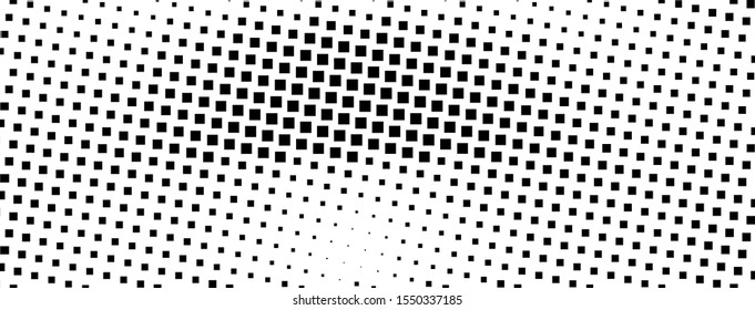 Abstract monochrome halftone. Chaotic waves vector pattern