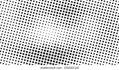 Abstract monochrome halftone. Chaotic waves vector pattern