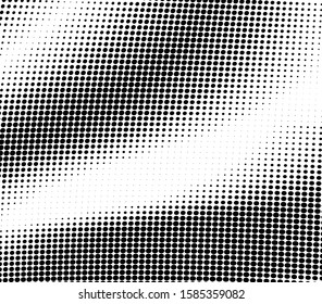 Abstract monochrome halftone. Chaotic waves vector pattern