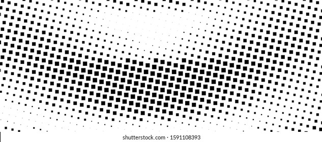 Abstract monochrome halftone. Chaotic waves vector pattern