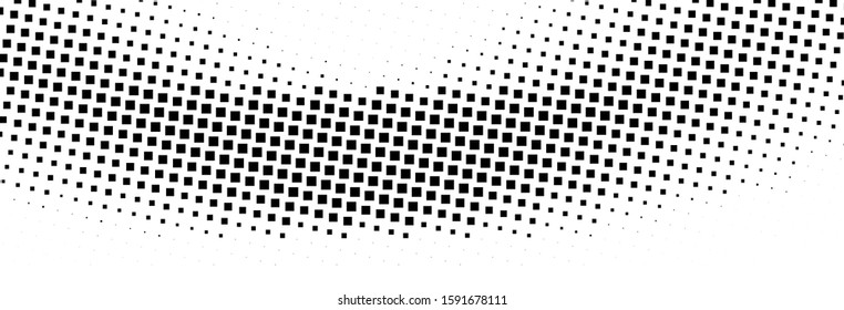 Abstract monochrome halftone. Chaotic waves vector pattern