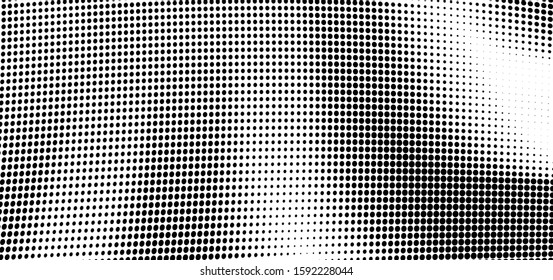 Abstract monochrome halftone. Chaotic waves vector pattern