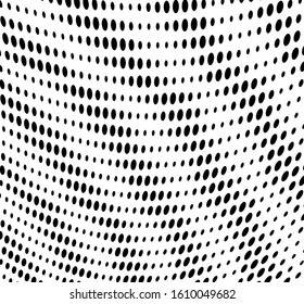 Abstract monochrome halftone. Chaotic waves vector pattern