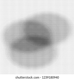 Abstract monochrome halftone geometric pattern. Soft curves. Stains and splashes. Vector illustration with dots. Modern polka dotten background. Template for design