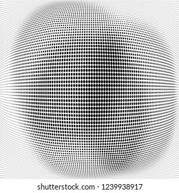 Abstract monochrome halftone geometric pattern. Soft curves. Stains and splashes. Vector illustration with dots. Modern polka dotten background. Template for design