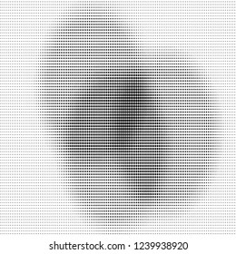 Abstract monochrome halftone geometric pattern. Soft curves. Stains and splashes. Vector illustration with dots. Modern polka dotten background. Template for design