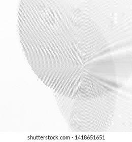Abstract monochrome halftone geometric pattern. Soft curves. Stains and splashes. Square vector illustration with dots. Modern polka dotten background. Template for design