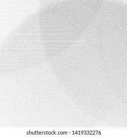 Abstract monochrome halftone geometric pattern. Soft curves. Circles, stains and splashes. Square vector illustration with dots. Modern polka dotten background. Template for design