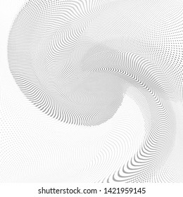 Abstract monochrome halftone geometric pattern. Soft curves. Stains and splashes. Vector illustration with dots. Modern polka dotten background. Template for design