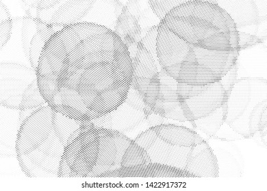 Abstract monochrome halftone geometric pattern. Soft curves. Stains and splashes. Vector illustration with dots. Modern polka dotten background. Template for design, web banners, prints