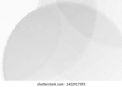 Abstract monochrome halftone geometric pattern. Soft curves. Stains and splashes. Vector illustration with dots. Modern polka dotten background. Template for design, web banners, prints