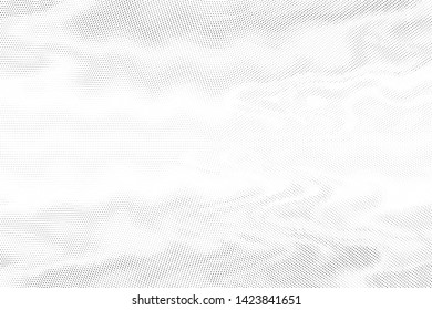 Abstract monochrome halftone geometric pattern. Soft curves. Stains and splashes. Vector illustration with dots. Modern polka dotten background. Template for design, web banners, prints
