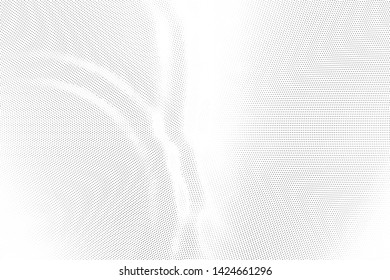 Abstract monochrome halftone geometric pattern. Soft curves. Stains and splashes. Vector illustration with dots. Modern polka dotten background. Template for design, web banners, prints