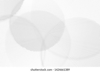 Abstract monochrome halftone geometric pattern. Soft curves. Stains and splashes. Vector illustration with dots. Modern polka dotten background. Template for design, web banners, prints